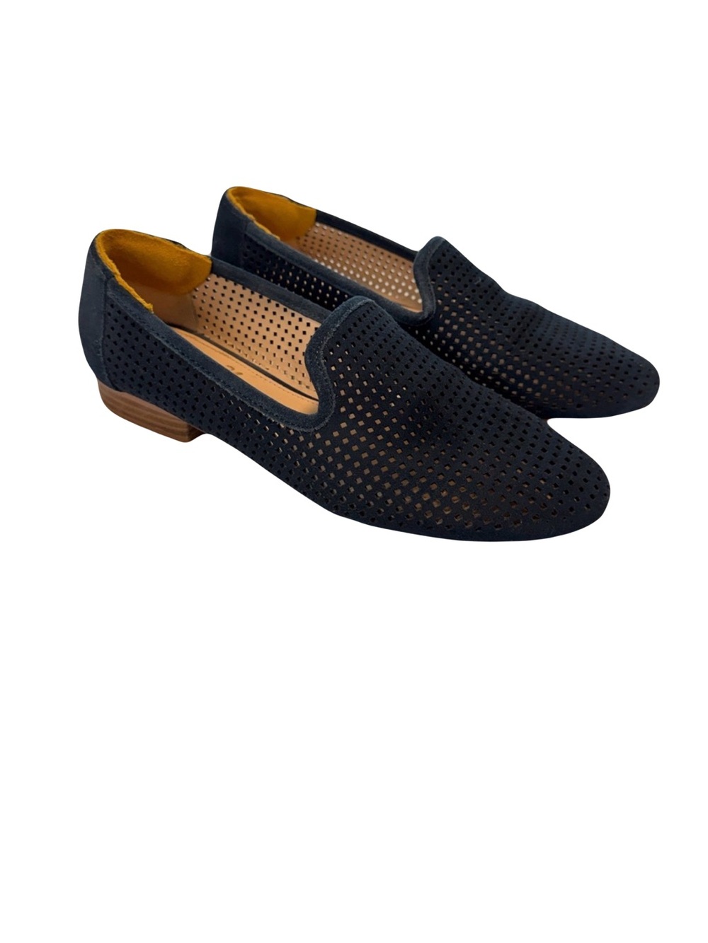Violet & Red Women’s 7 Navy Perforated Slip On Loafers Comfort Casual
